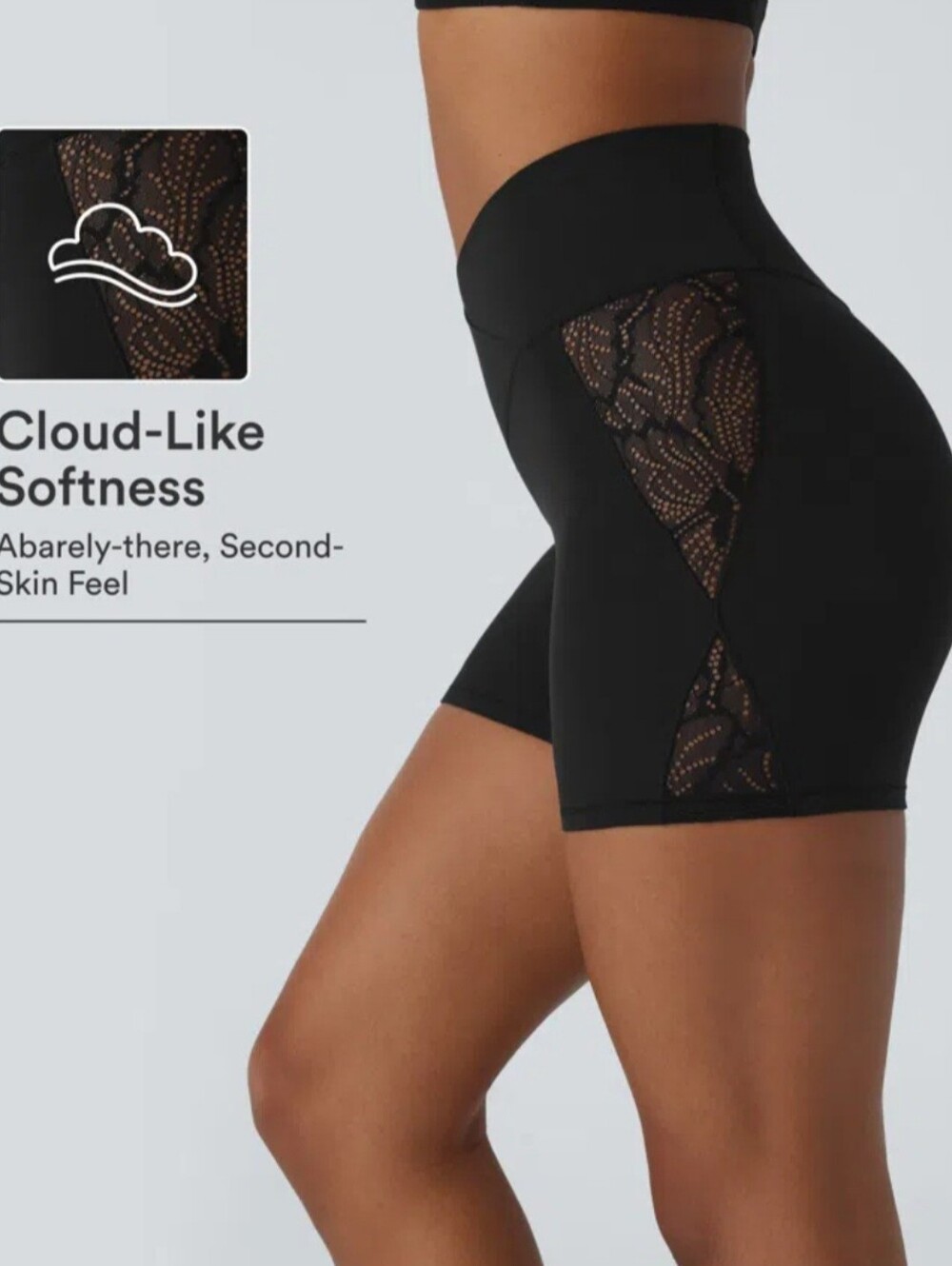 HALARA Women's Black High-Waisted Bike Shorts